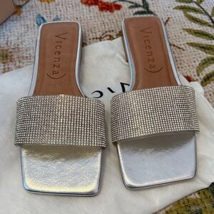 NIB - Anthropologie Vincenza Metallic Slides